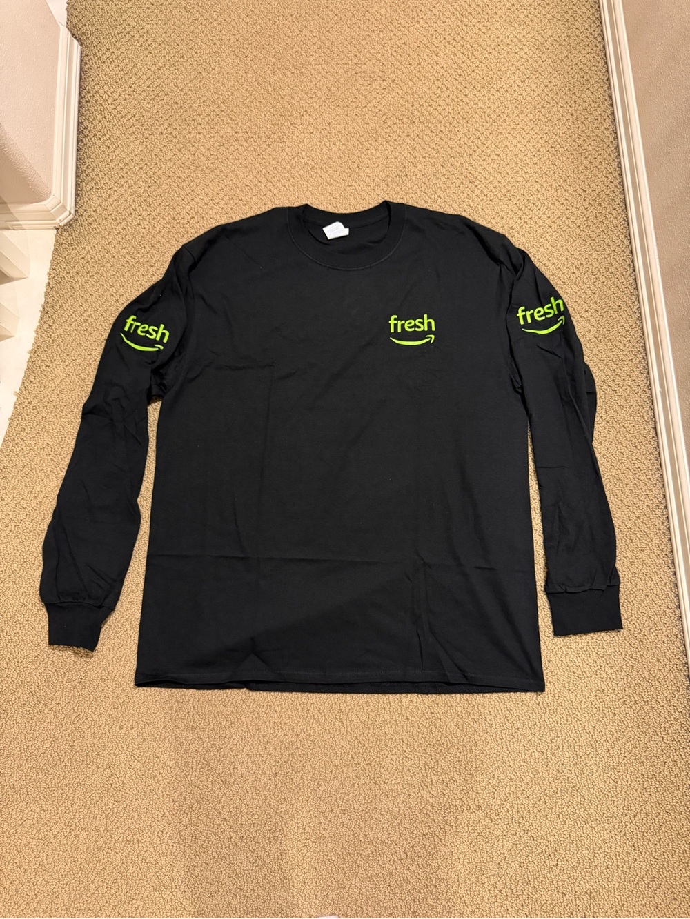 Amazon Fresh Employee Swag Black Pullover Long Sleeve Shirt (Men’s Size XL) NEW